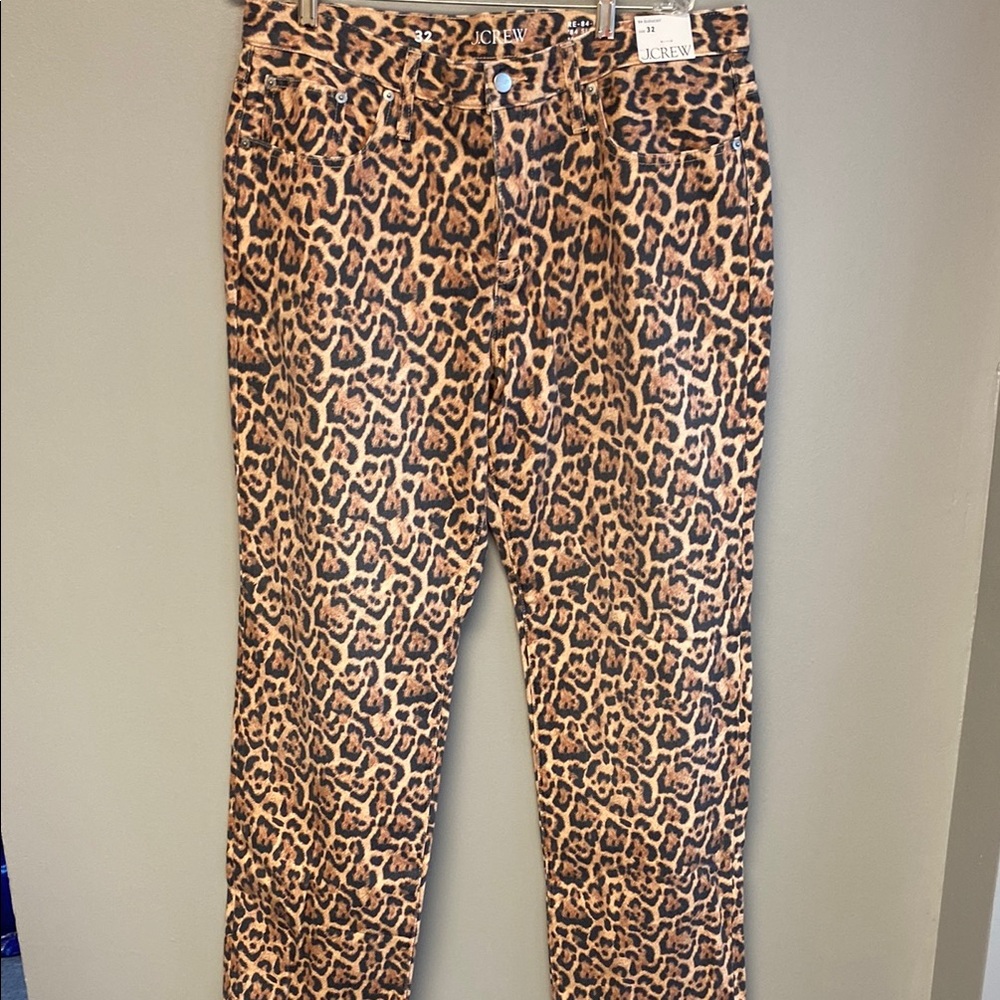 J. Crew Leopard Print Flare Jeans